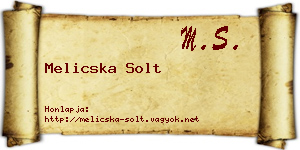 Melicska Solt névjegykártya
